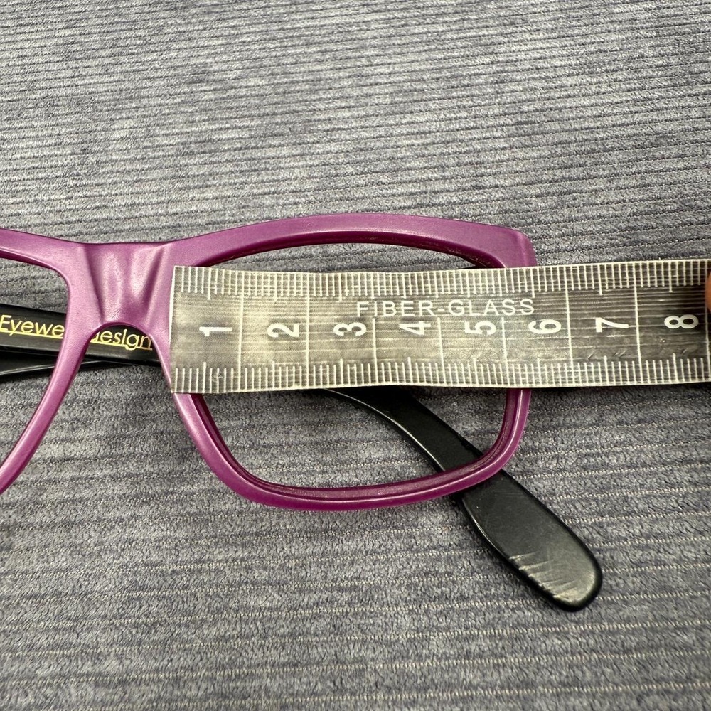 Carraro Eyewear Design 153 Purple Black Rectangular Y2k Frames Italy 55-15-140 - Picture 12 of 14